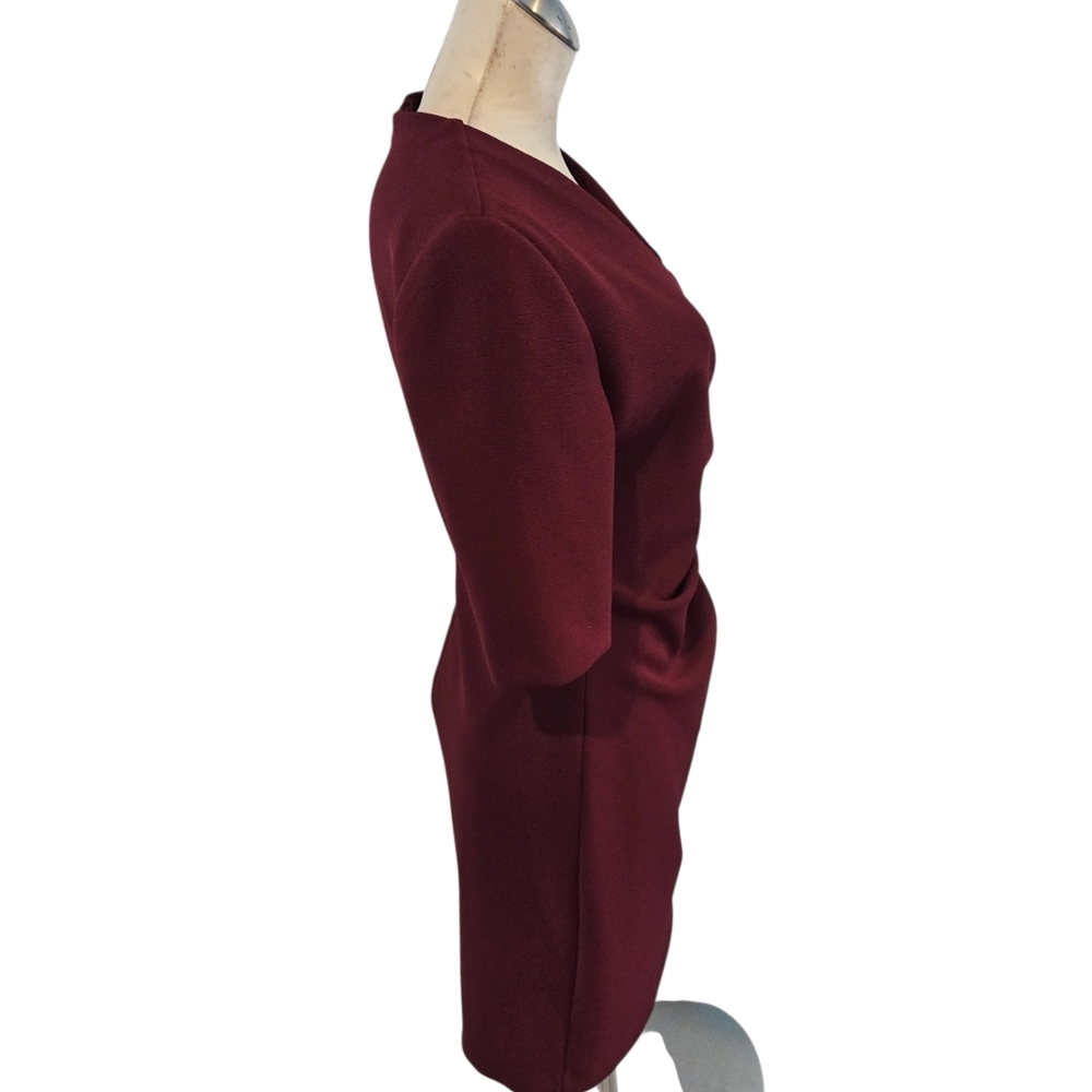 Tahari ASL Size 8 Burgundy Sheath Dress  Day to Night - Picture 3 of 8